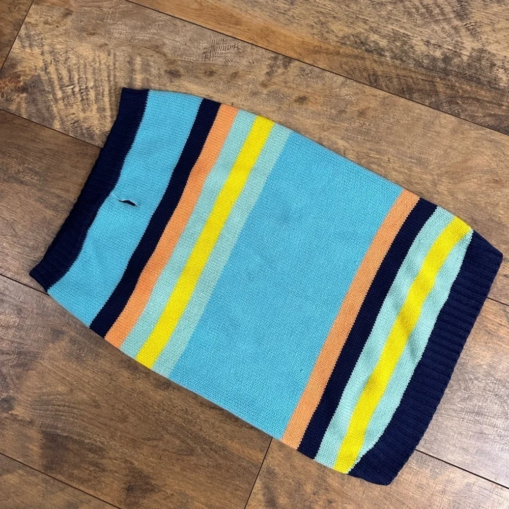 INT’L PET SUPPLY Aqua Striped Dog Sweater, Size XL